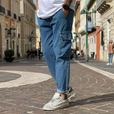 Jeans tasconato con elastico chiaro - FLAG STORE